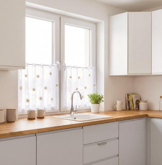 ZAZDROSKA ZAZDROSKA beautiful kitchen curtain DAISY flowers color 300x70
