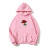 Harajuku Hoodie Sweatshirt Unisex Fashion Streetwear Rose Flower Print Hoodies Tops Pullover Unisexs Hoody Hooded Sweatshirt Clothes