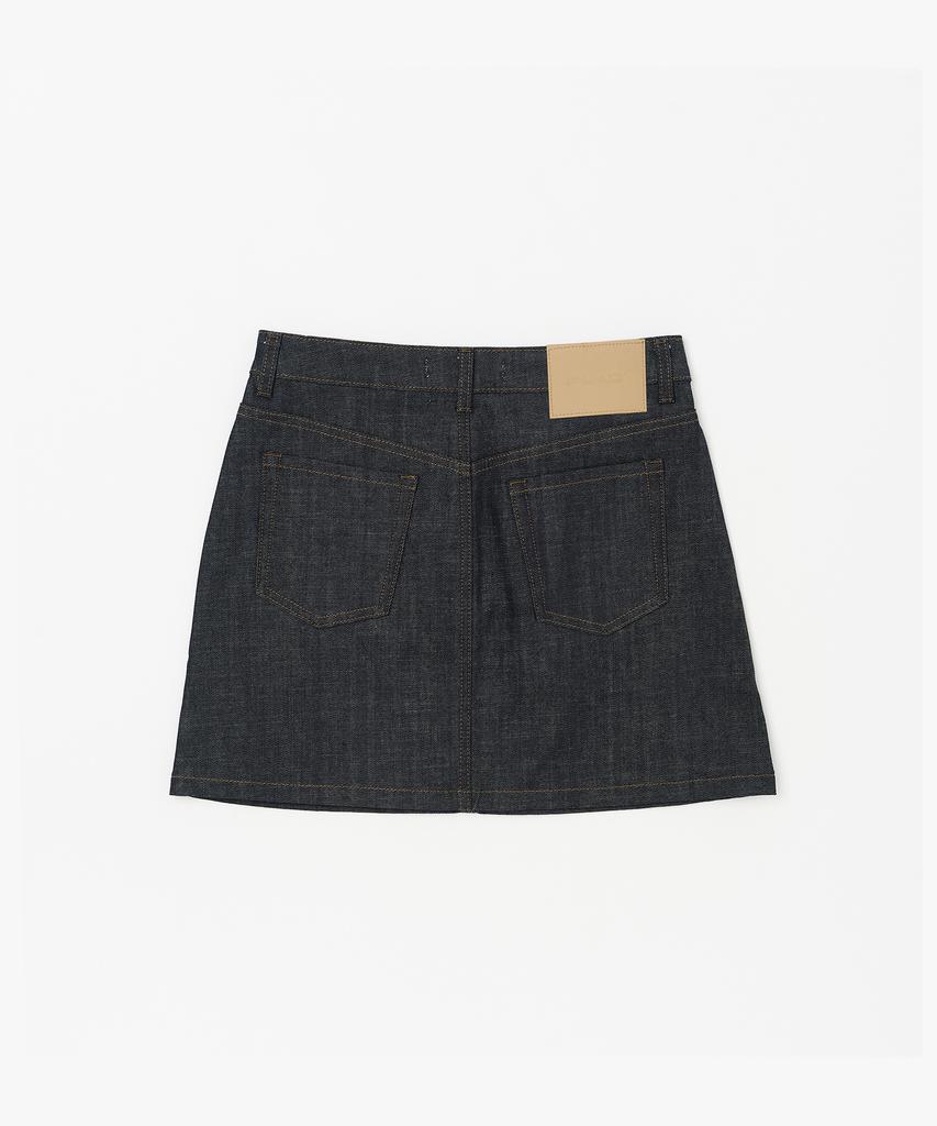 Plack Woman Low Mini Skirt M22 Dark Indigo