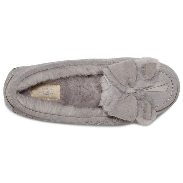 UGG Ansley Bow Plush Flat Shoes Женские туфли светло-серые 1113470-LGRY