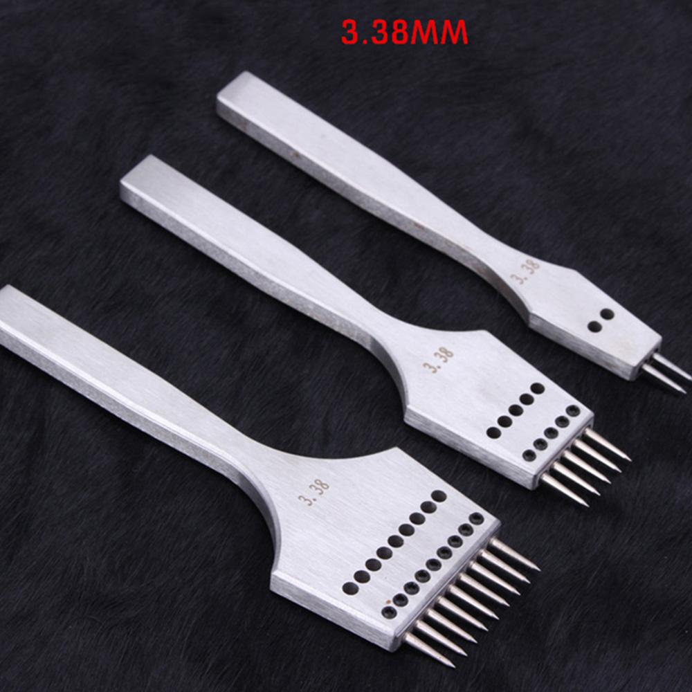 3 шт./компл. 3/3,38/3,85/4 мм кожаное ремесло с круглым отверстием, колющее железное долото, съемная головка для вышивания кожи, инструменты для перфорирования 2/4/6 зубов