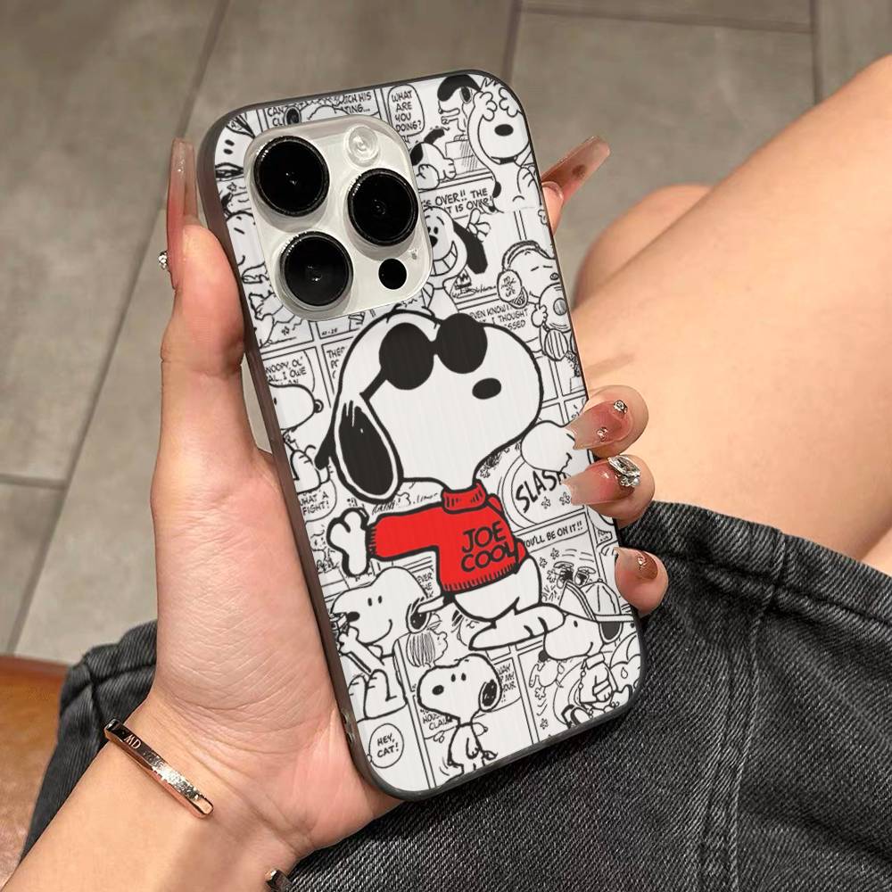 Милый мультяшный S-Снупи для IPhone 17 16 15 14 13 12 11 Pro Max Plus Pro Гофрированный ударопрочный матовый чехол для телефона