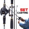 Комбинированные наборы для кастинговой рыбалки: карбоновое удилище с 4 наконечниками 2,1 м/2,4 м и 10 + 1BB 6,3:1 катушка для бас-гитары Baitcaster