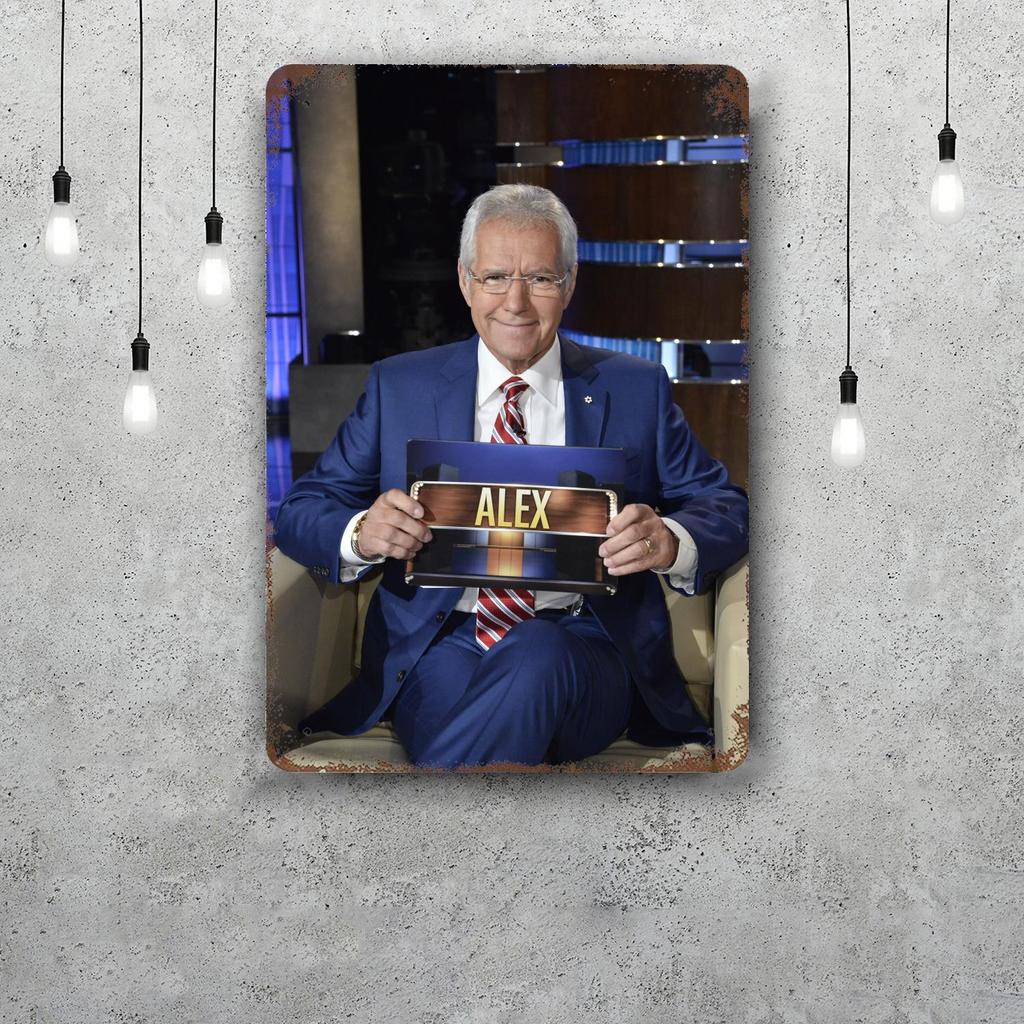 alex trebek Host Decor Poster Vintage Tin Sign Metal Sign Decorative Plaque for Pub Bar Man Cave Club Wall Decoration