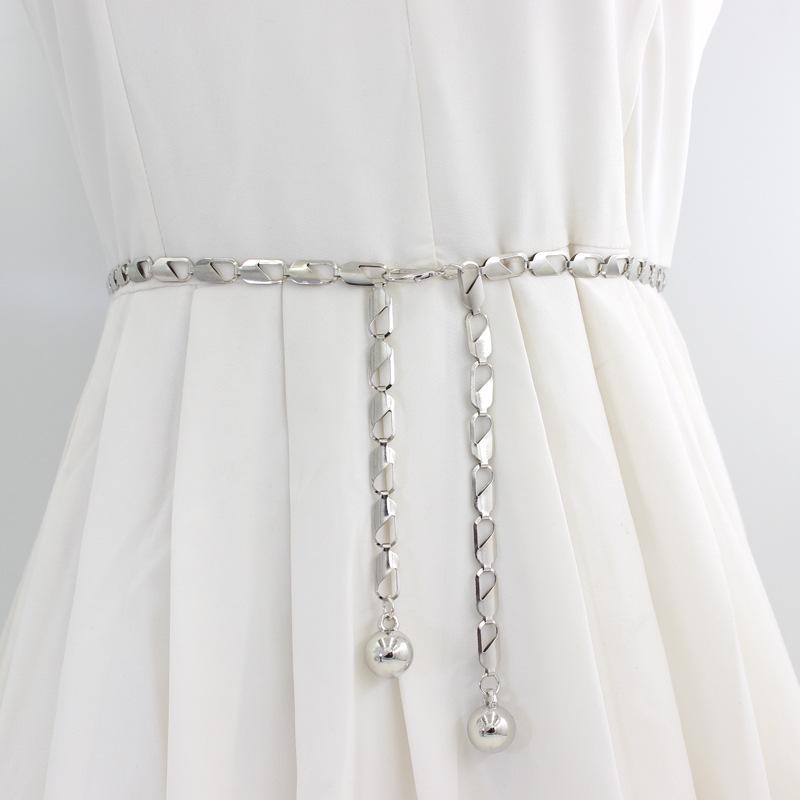 Metal Hook Adjustment Waist Chain Ladies Decorative Dress Personalized Chain Waist Thin Belt