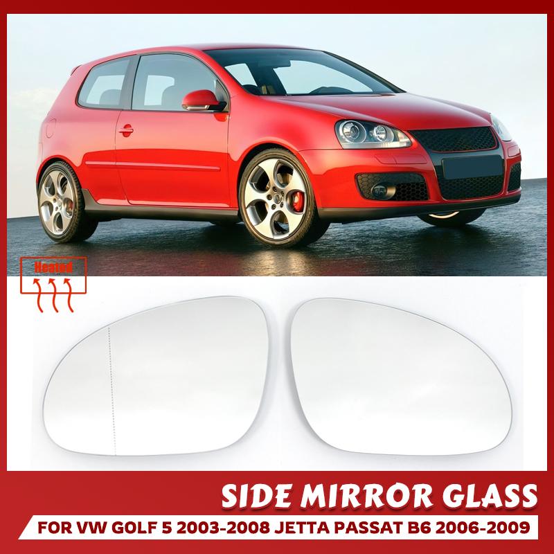 For VW Golf 5 MK5 Jetta Passat B6 2005-2009 Left Right Side Heated Mirror Blue White Glass Lens Replacement 3C0857521 3C0857522
