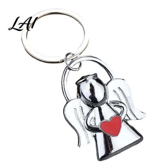 Compact Key Accessory Angel Keychain for Women Men Love Heart Zinc Decorative Chain Alloy Car Ring Handbags Charm Accessories Metal