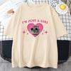 Unisex Sad Hamster Tshirt I'm Just A Girl Cartoon Printing Tee-shirt Casual Short Sleeve Summer Tshirts High Quality Girls Tees