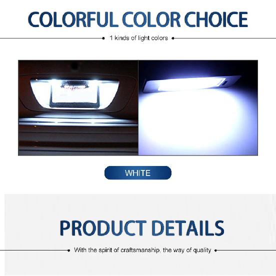 2 Pcs LED License Plate Lights Car Led Signal Lamp Canbus Error Free For Seat Alhambra 2011- Automobiles Parts Accessories