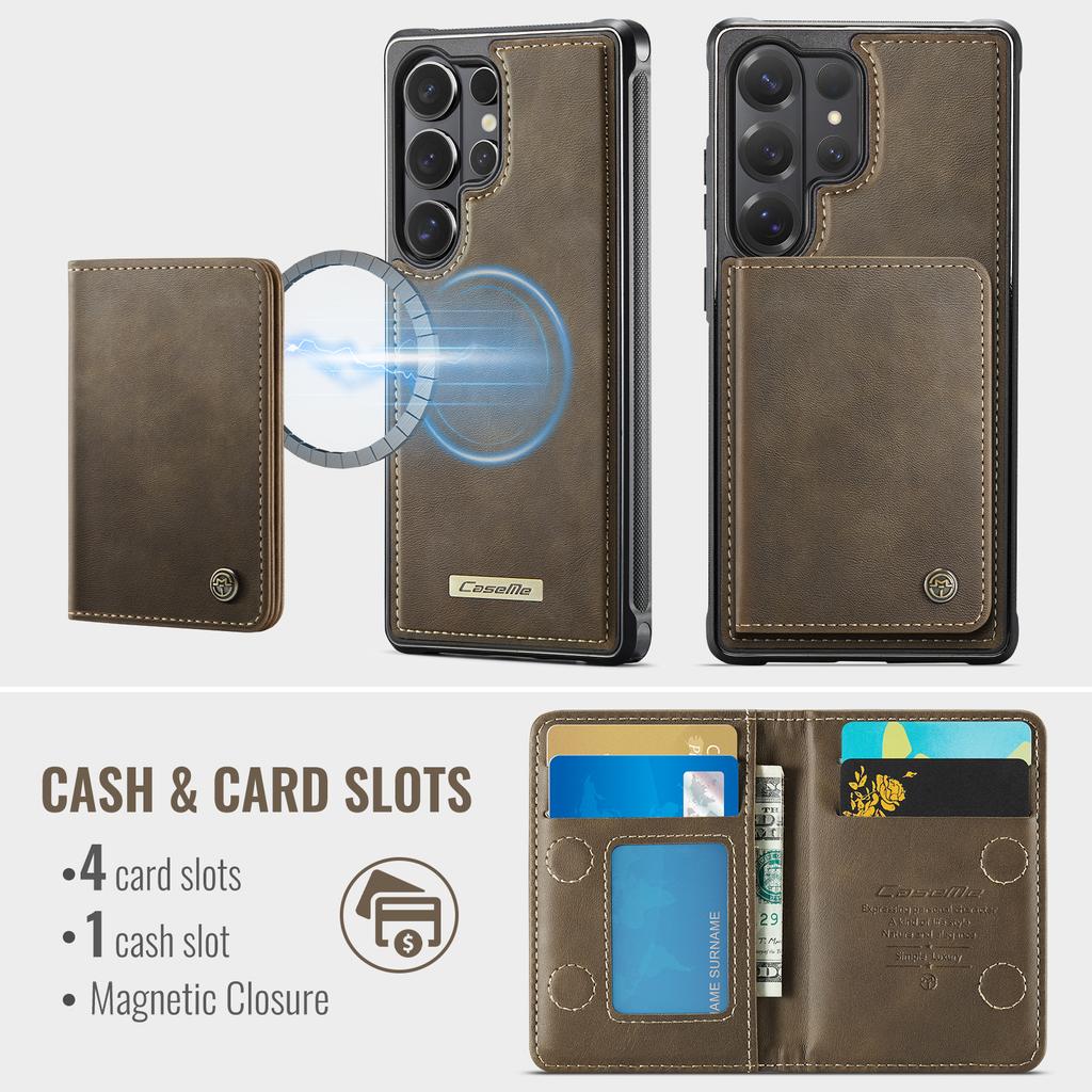 For Samsung Galaxy S26 Ultra Magnetic Case CASEME ME80 Series Leather PC TPU Phone Cover with Detachable Wallet