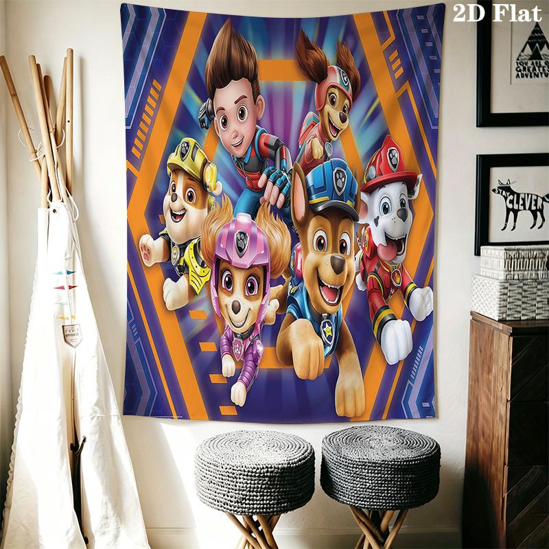 Paw Patrol Adventure Quest Tapestry Background Cloth Fashion Print Soft Home Decor Work Of Art