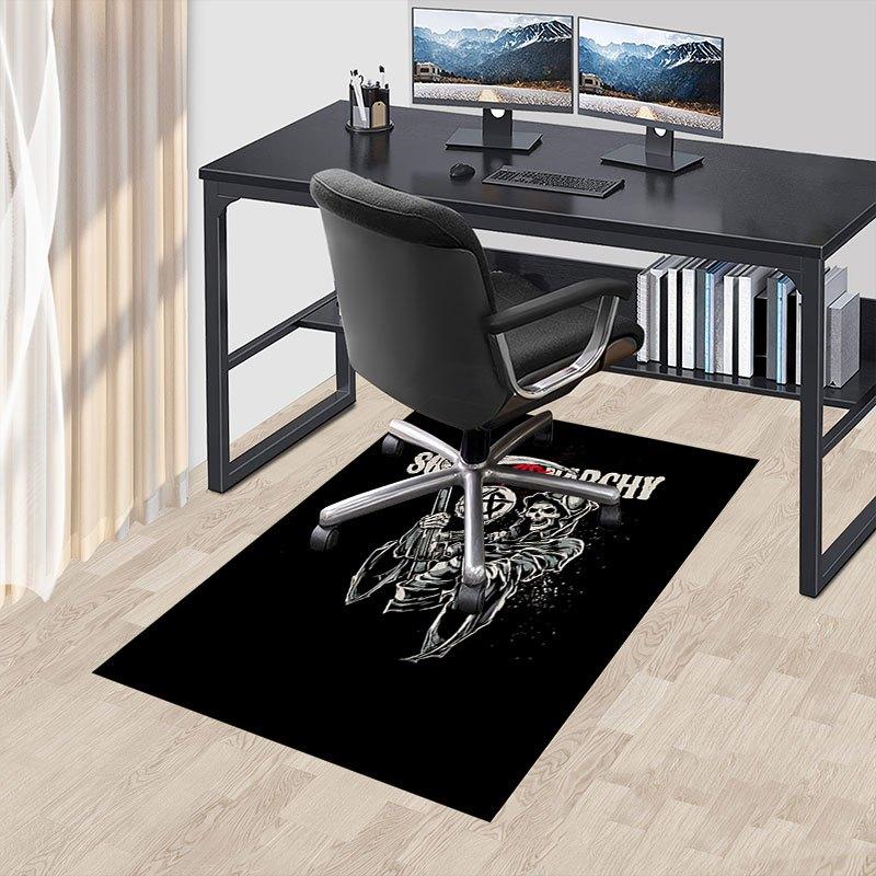 1pc Sons of Anarchy themed Office Carpet Chair Mats - durable polyester rug for home theater, office, dorm room decor - tA77