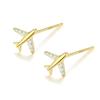 Серьги серебро 925 Серебро925 Совместимо с аллергией на металл самолет лето уникальный подарок подарок (желтое золото)