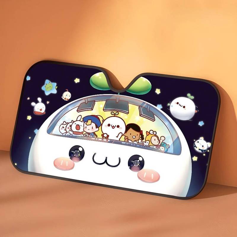 Cartoon Budding Pop Cartoon Window FoilsHeated Windshield Sunshade Car Front Window Visor Car Solar Protect Tools
