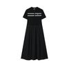Heritage Series Fashion Casual Comfortable Mid-Length Short Sleeve Dress Women Dresses Black F11W528307F-BK