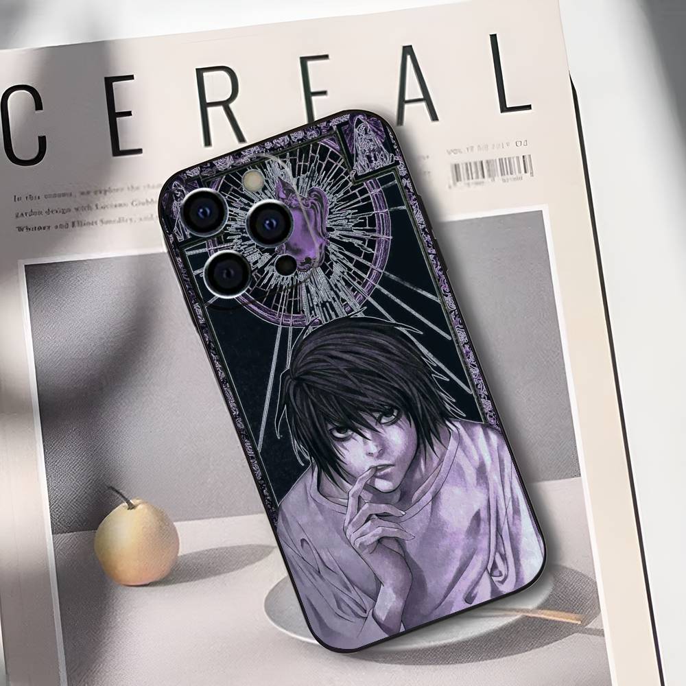 L-Lawliet D-Death Note Phone Case For iPhone 17,16,15,14,13,12,11 Plus,Pro Max,XS,Soft Silicone Black Cover