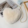 МОДА Простые женские сумки в форме сердца Симпатичные кавайные сумки через плечо из искусственного меха Кошелек Кошелек Плюшевые сумки на плечо с цепочкой Женская сумка Подарки