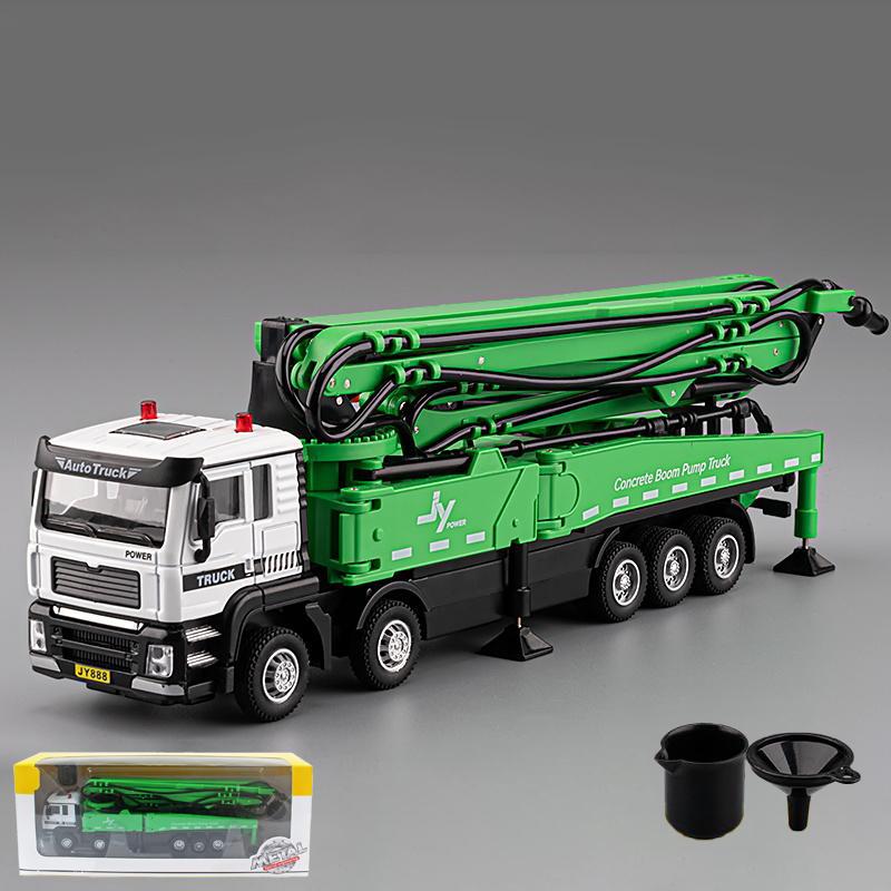 1:50 Cement Concrete Pump Truck Engineering Vehicle Alloy Diecast Model Car Children's Toy Kid Boy Holiday Gift With Sound Light