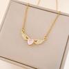 Necklace does not fade, women's versatile high-end sense of love wings necklace, summer niche design sense of explosion, collarbone chain