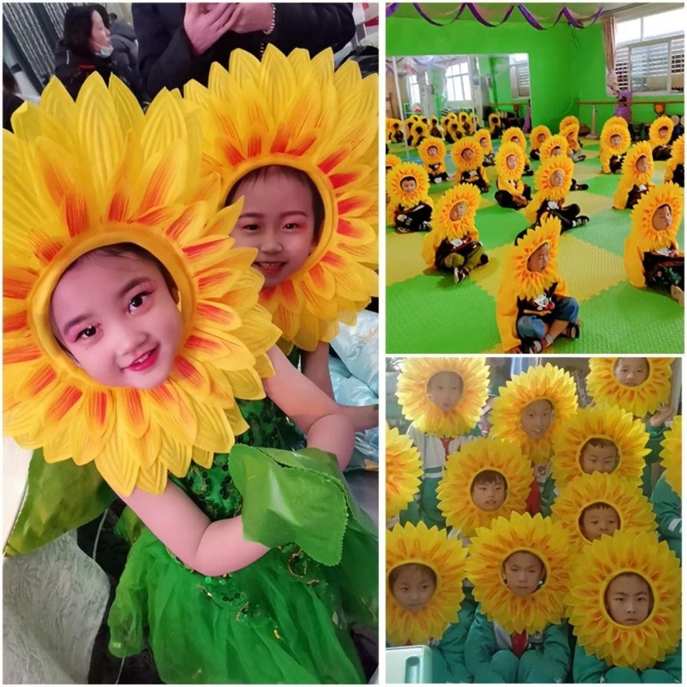 Funny Sunflower Headgear Dress Up Sunflower Hat Headpiece Party Sunflower Hat  Music Festival