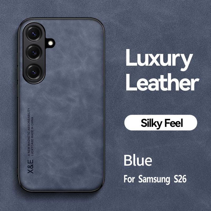 Luxury Magnetic Sheepskin Leather Case For Samsung Galaxy S26 Ultra S25 S24 Plus Shockproof Soft Bumper Matte Cover