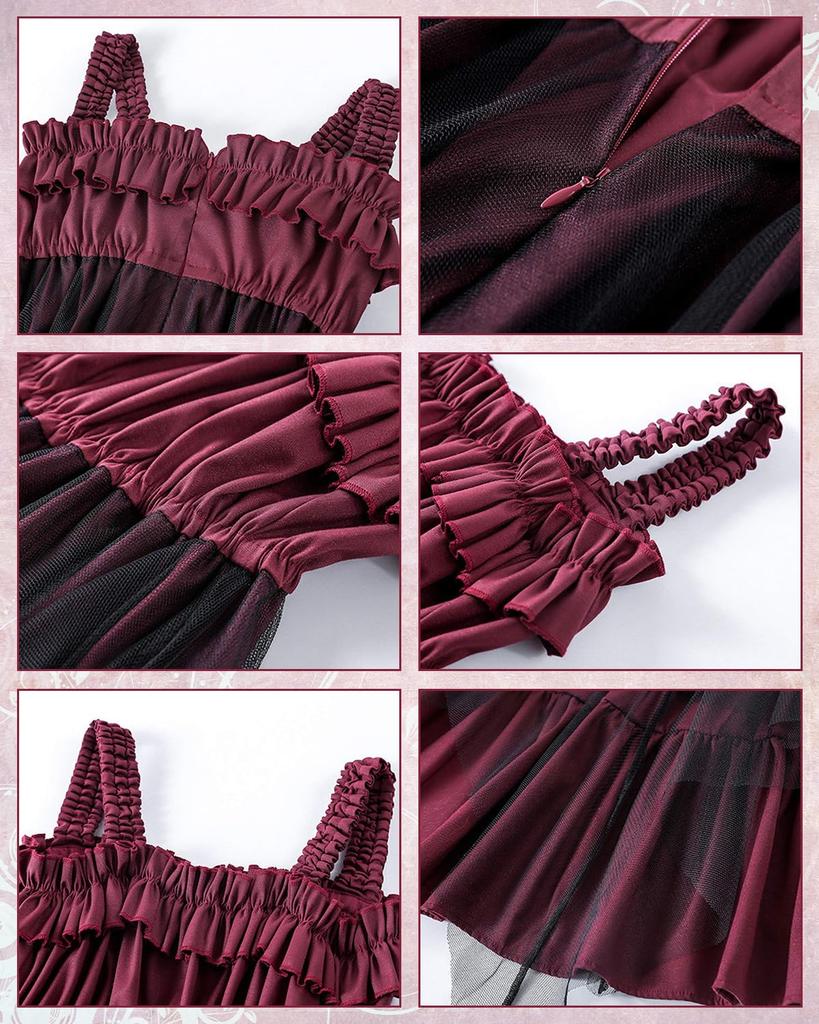 One Piece Lolita Gothic Lolita Costume Lolita Jumper Skirt Cosplay Anime Cosplay Lolita Large Size Mori Girl Sweet Loli Overlay Gloves Sash Belt Socks