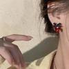 Серебряные Серьги-Гвоздики в Форме Сердца с Бантом и Цирконием - Элегантные, Нишевый Дизайн, Серьги Легкой Роскоши
