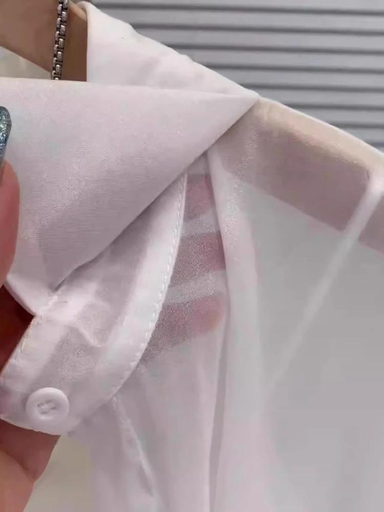 Французская Мода Перламутровая Пряжа Женский Летний Кардиган с Длинным Рукавом из Ледяного Шелка