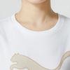 Puma Logo Print Simple Breathable Sports Training Outdoor Leisure Round Neck Short Sleeve Drop Shoulder T-Shirt Women Tops White 682164-02