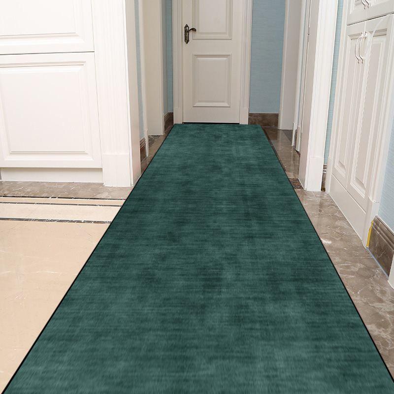 Однотонный ковер для коридора Нескользящий Зеленый Коридорные ковры Роскошный стиль Домашний декор Ковровая дорожка для холла Коврик для прихожей Настраиваемый
