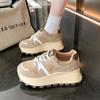 Мода 2024 года, модная зимняя новая женская повседневная простая спортивная обувь на толстой подошве с кружевом