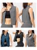 Женский спортивный жилет на молнии, повседневные жилеты без рукавов