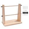 1PC Wooden DIY Craft Yarn Ball Stand Yarn Dispenser Solid Wood Dual Rotating Design for Crocheting Knitting Rotatable Yarn Holder