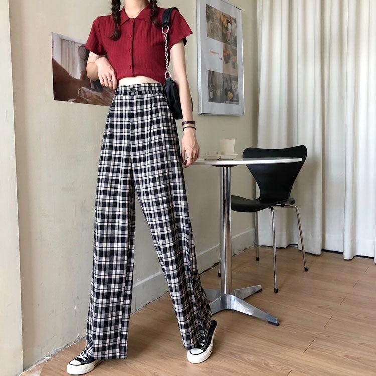 Женские Широкие брюки в клетку, размер: M-XL, цвета в ассортименте