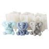 Elephant Silicone Candle Mold DIY  No See Hear No Speak Elephant Shapes Candles Gypsum Animal Themed Home Decor