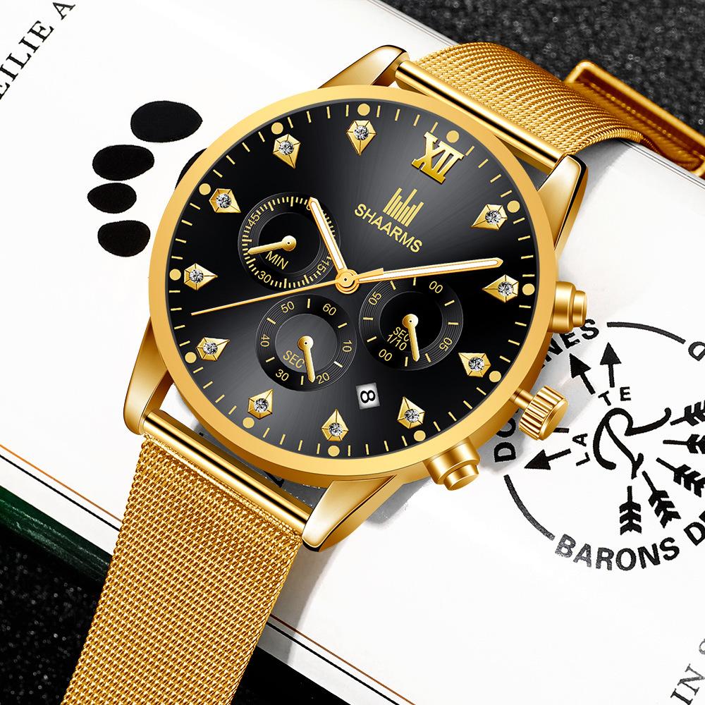 Fashion Luxury Quartz Watch Stainless Steel Mesh with Rose Gold Watch Ultra-Thin Clock for Women and Men