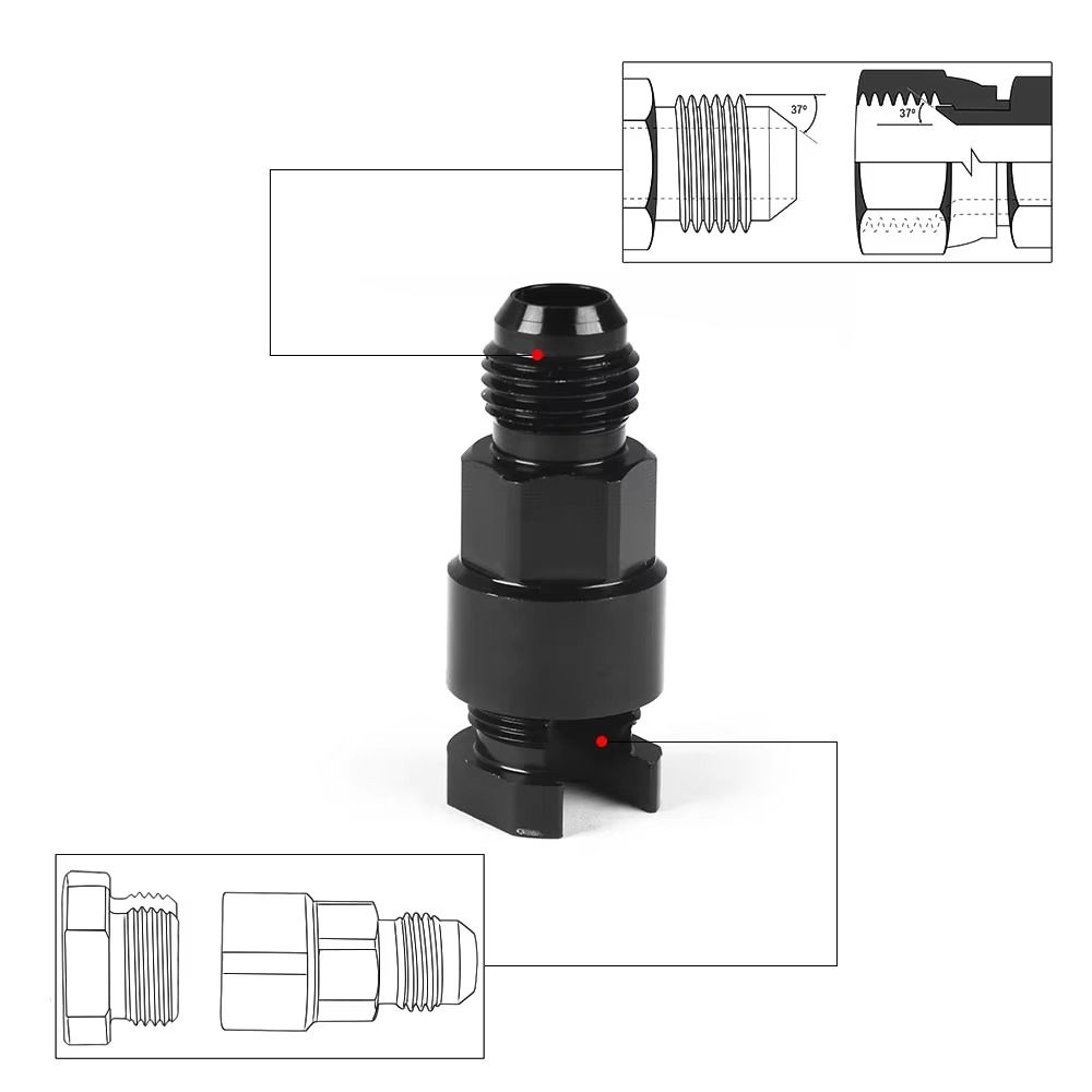 AN-6 Male Fuel Line Adapter 3/8' 5/16' Hardline Adapter Reliable Male Adapter Fuel System