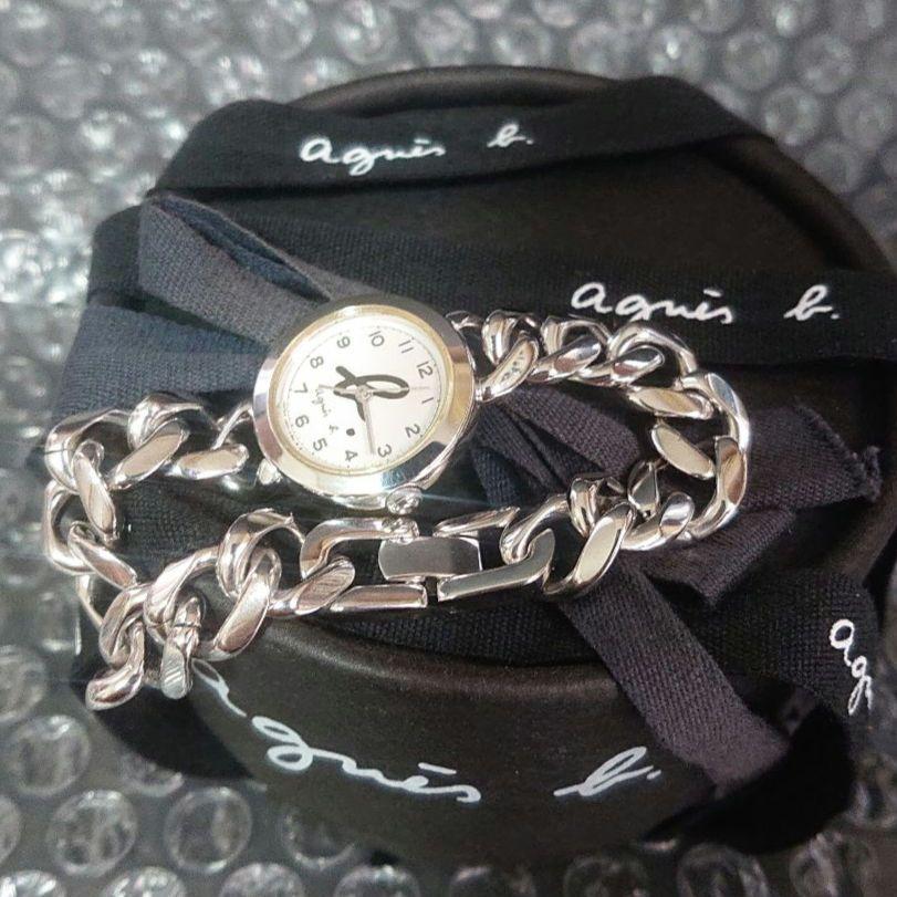 [USED] agnes.b V401 agnes.b. quartz watch, glossy silver