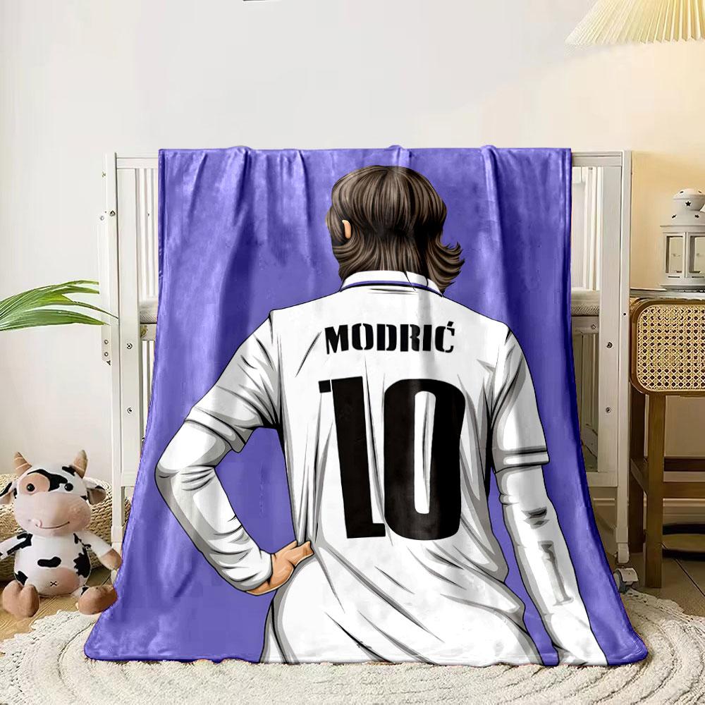 Soccer player in white jersey with the number 10 on the back. for all seasons blanket lunch break throw gift