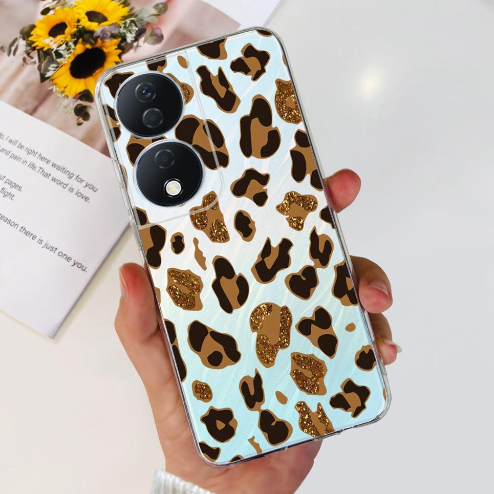 For Cover Honor X7b 5G Case For Honor X8B 4G Love Heart Women Fashion Luxury Pattern Housing Etui Huawei HonorX8b Soft Clear TPU