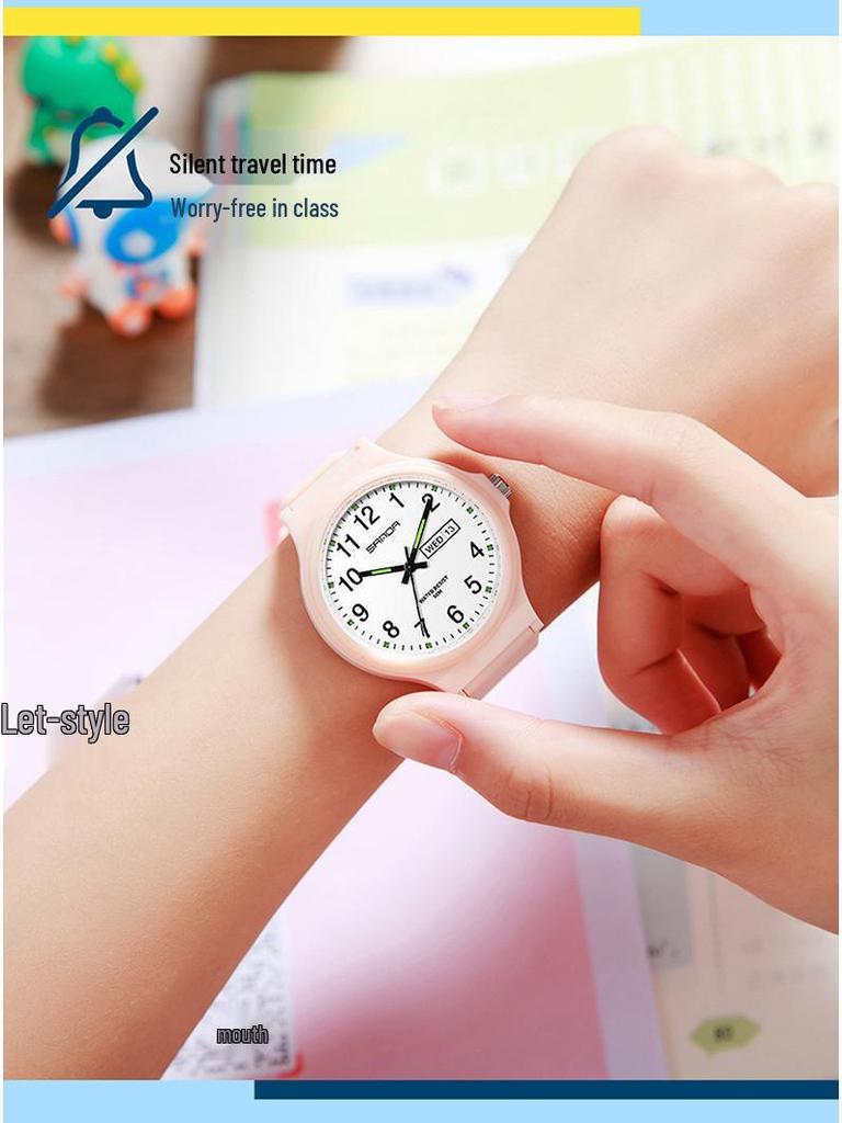 Sanda 6060 Dual Calendar Waterproof Quartz Watch for Casual Outdoor Wear - Men's & Women's Student Wristwatch