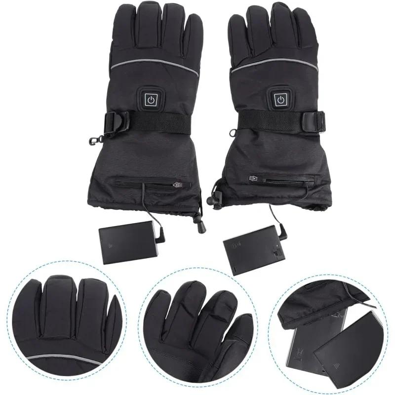 Motorcycle Heated Gloves Windproof Warm Cycling Gloves Heated Ski Gloves Fishing Camping Mittens Winter Outdoor Accessories