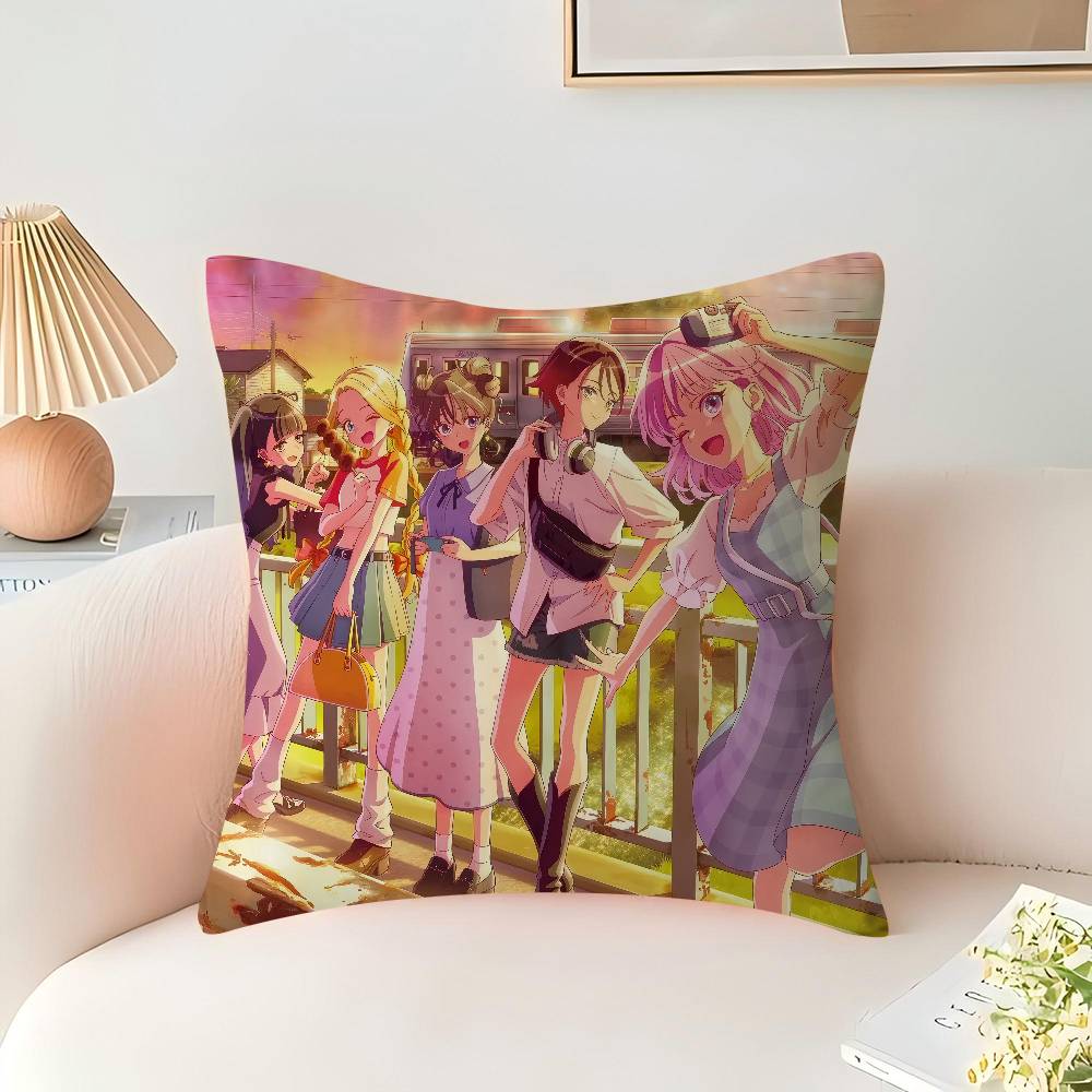 Anime M-Maebashi W-Witches Cushion Cover Inches Farmhouse Decor Home Throw Pillow Covers for Couch Decorations