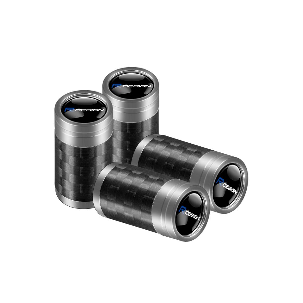 For Volvo ew1For Volvo R Rdesign XC40 C70 V60 V90 AWD T6 D8 T8 4Pcs Carbon Fiber Car Wheel Tire Valve Stem Air Cap Auto Accessories Valve Cap