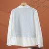 Women's Fake Two-piece Shirt Splicing Contrasting Turndown Collar Button Decoration Lady Shirts Spring New Trend Famale Top