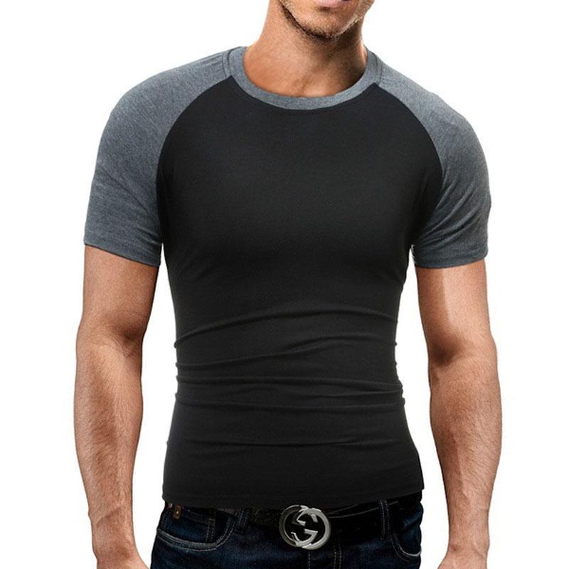 Premium Quality Men's Summer O-neck Short Sleeves Camo Stitching Color T-shirt For Effortless Style