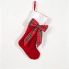 Christmas stockings 18-inch bow plaid style, popular fireplace hanging bag in Europe and America, Christmas tree decoration gift bag, three styles