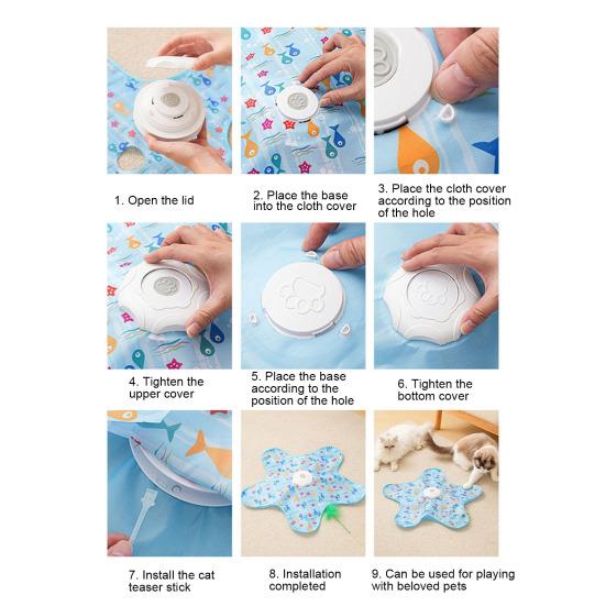 Интерактивная игрушка для кошек, перезаряжаемая, активируемая прикосновением, игрушка для котят «Прятки», 3 режима скорости, вращающийся плюшевый хвост для упражнений и развлечений домашних кошек