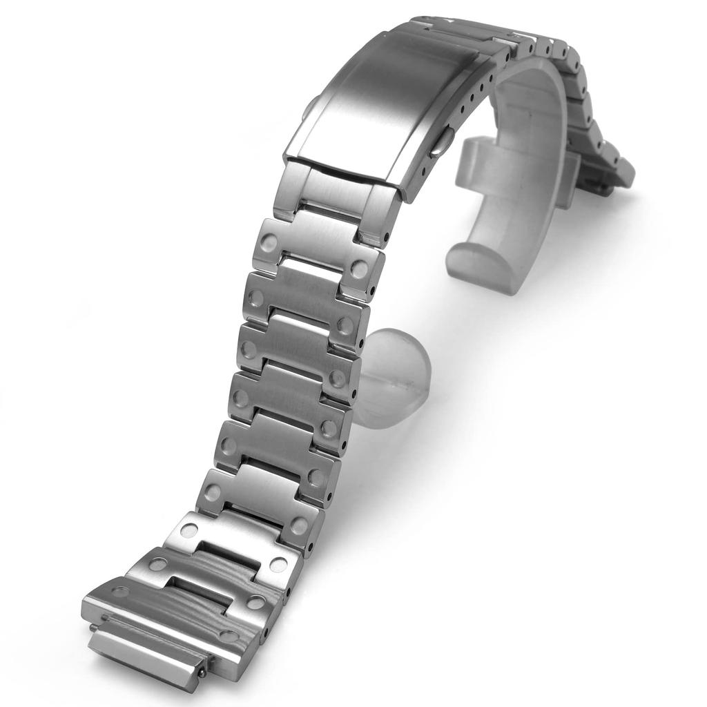 Korlexchi 316 Stainless Steel Bracelet Watch Band, Custom Metal Strap, Compatible with Casio and G-SHOCK Men's GM5600 and GM-5600B (Silver)