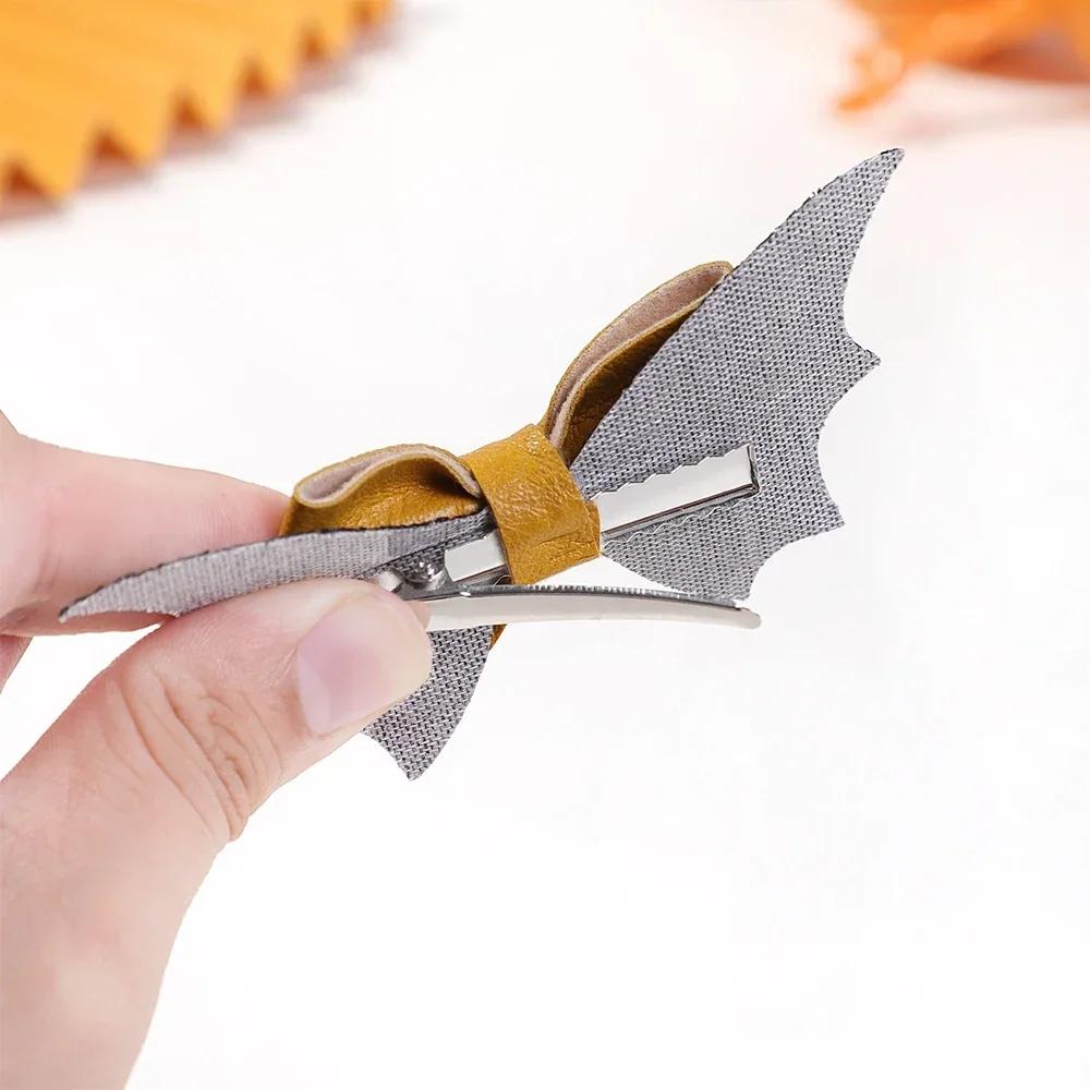 2 шт. Хэллоуинские заколки для волос Крыло летучей мыши Бант Заколки для волос Заколки для челки для девочек Тематическая вечеринка Выступление Головной убор Заколки Косплей Головной убор